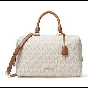 Michael Kors Kirby Large Vanilla Signature Satchel